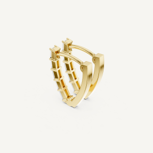 Baguetts Diamond Hoops