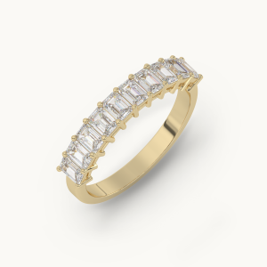 Half Emerald Infinity Band with Lab Diamonds