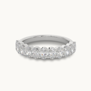 Half Oval infinity band with Lab Diamonds