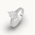 Marquise Shape Solitaire lab Diamond Ring with Diamond band