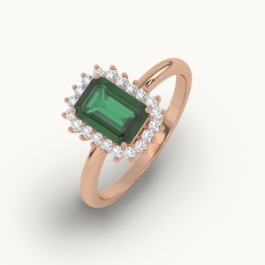Green Emerald Crown Ring
