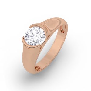 Men's Round Solitaire Lab Diamond Ring