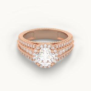 Queens Crown Solitaire Engagement Band