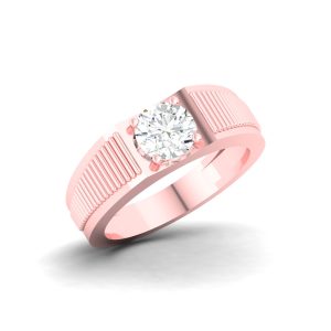 Fluted Men's Solitaire Ring