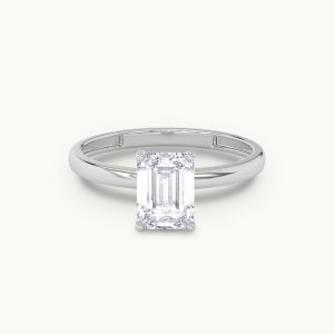 Emerald Shape Solitaire lab Diamond Ring
