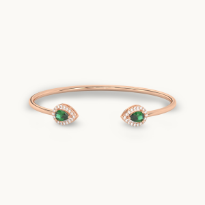 Pear Cuff Solitaire Bracelet